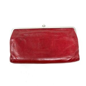 Hobo International Lauren Henna Red Leather Double Kisslock Clutch Wallet